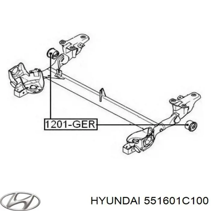 551601C100 Hyundai/Kia suspensión, cuerpo del eje trasero