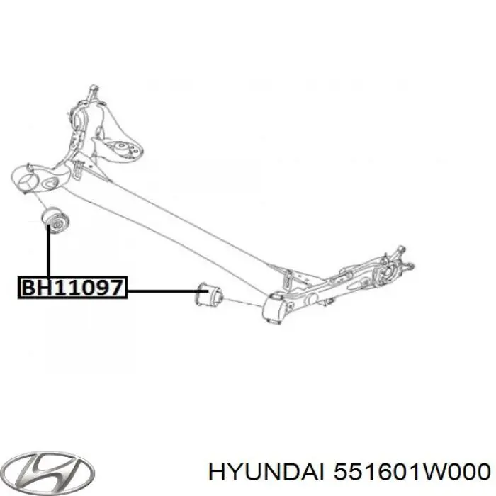 551601W000 Hyundai/Kia suspensión, cuerpo del eje trasero