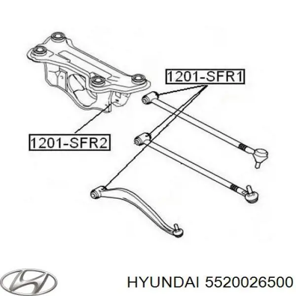 5520026500 Hyundai/Kia brazo suspension trasero superior izquierdo