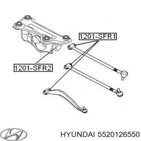 5520126550 Hyundai/Kia brazo de suspension trasera derecha
