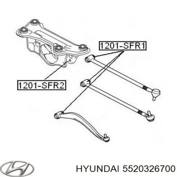 5520326700 Hyundai/Kia brazo de suspensión trasero inferior derecho