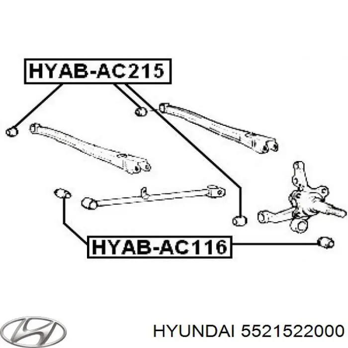 Buje del brazo inferior trasero Hyundai/Kia 5521522000 precio, desde 7,32 EUR