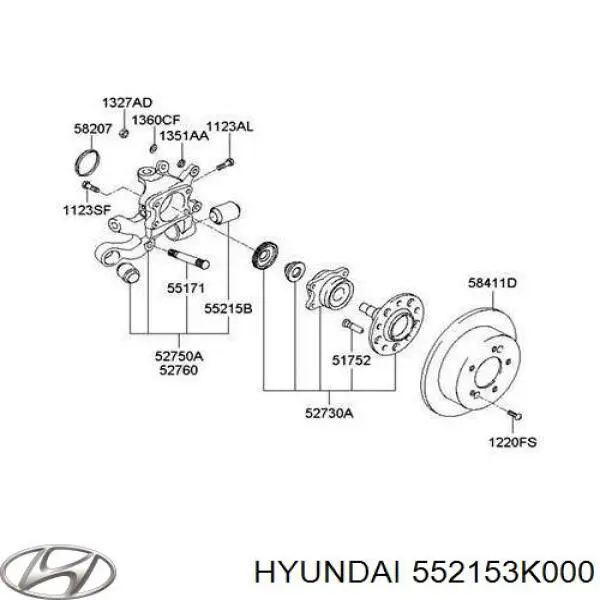 552153K000 Hyundai/Kia silentblock de mangueta trasera