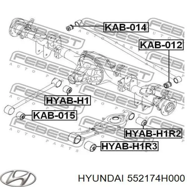 552174H000 Hyundai/Kia suspensión, brazo oscilante trasero inferior