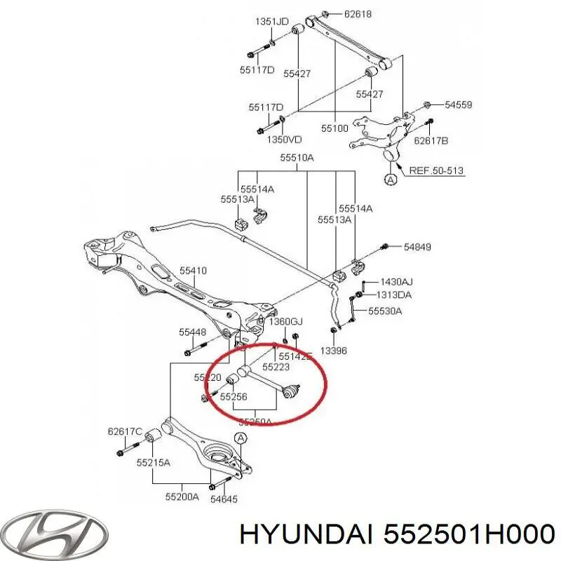 Barra oscilante, suspensión de ruedas, eje trasero Hyundai/Kia 552501H000 precio, desde 20,09 EUR