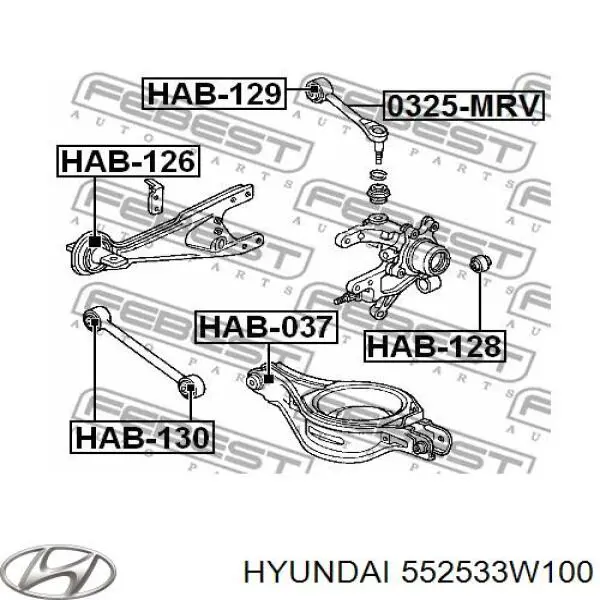 Silentblock de brazo transversal de suspensión trasera Hyundai/Kia 552533W100 precio, desde 11,83 EUR
