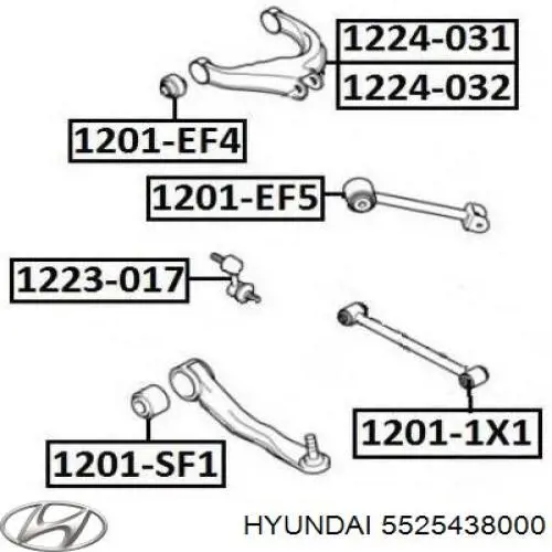 Comprar 5525438000 Hyundai/Kia Silentblock de brazo longitudinal trasero