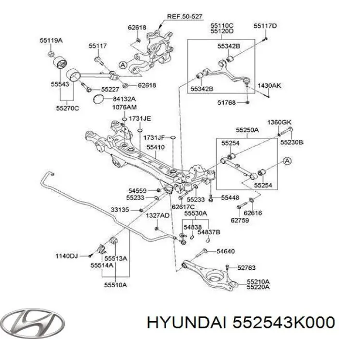 Comprar 552543K000 Hyundai/Kia Buje del brazo transversal trasero