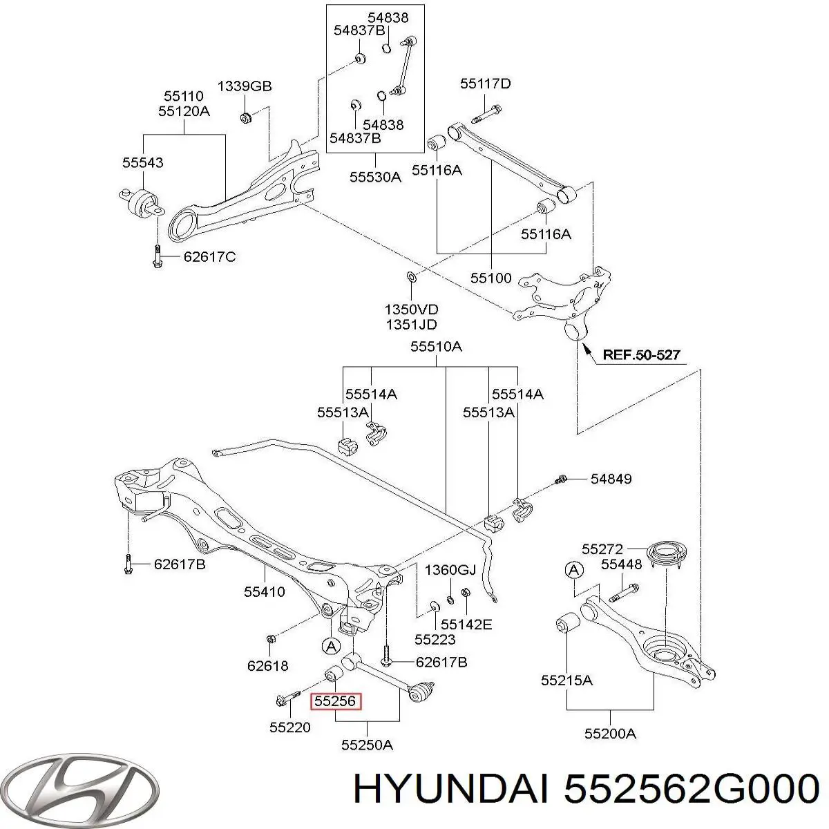 Buje interior del brazo transversal trasero Hyundai/Kia 552562G000 precio, desde 4,63 EUR