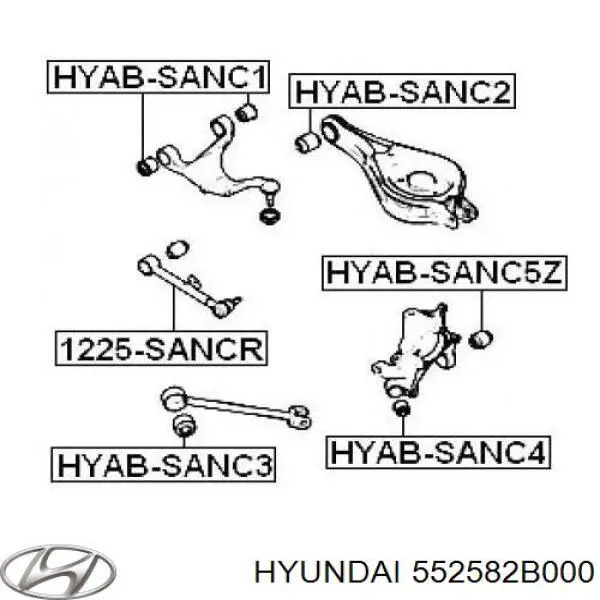 552582B000 Hyundai/Kia suspensión, barra transversal trasera