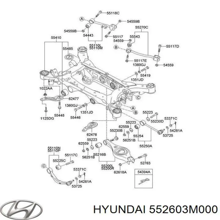 Perno, Palanca De caída Trasera, Interior para Hyundai Santa Fe (DM)