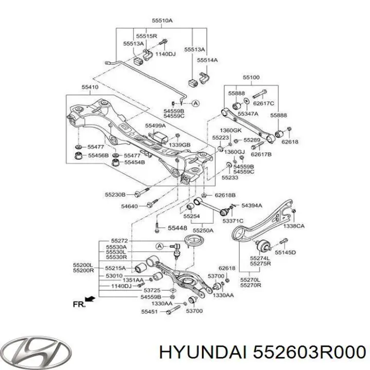 Comprar 552603R000 Hyundai/Kia Perno de fijación interior del brazo oscilante inferior trasero