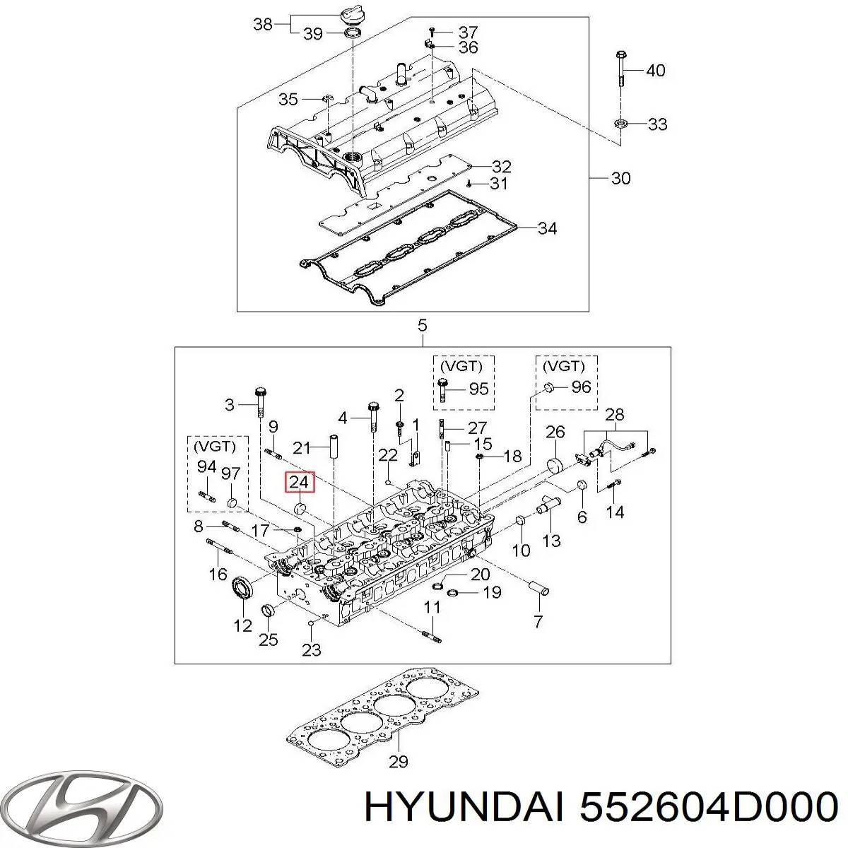 552604D000 Hyundai/Kia brazo de suspension trasera derecha