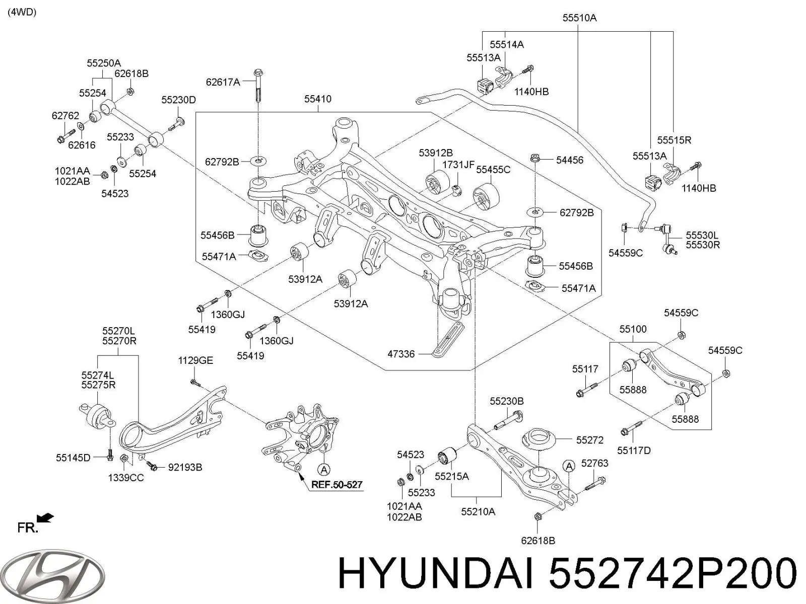 Buje delantero del brazo longitudinal trasero Hyundai/Kia 552742P200 precio, desde 35,66 EUR