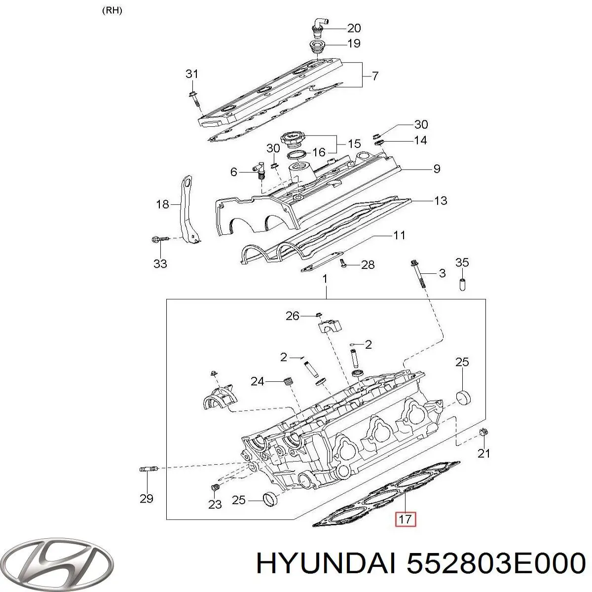 552803E000 Hyundai/Kia suspensión, brazo oscilante, eje trasero, inferior