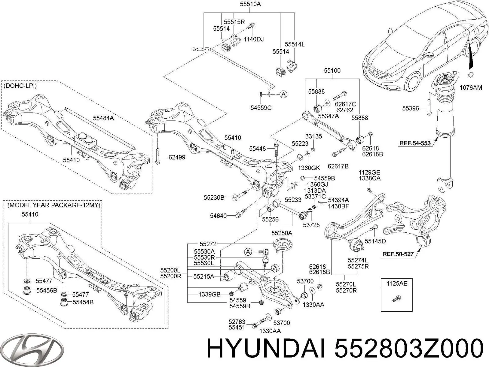 552803Z000 Hyundai/Kia brazo de suspensión, trasera derecha
