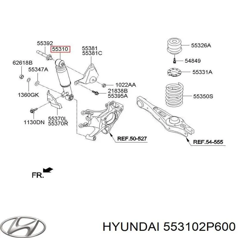 Amortiguador trasero Hyundai/Kia 553102P600 precio, desde 58,16 EUR