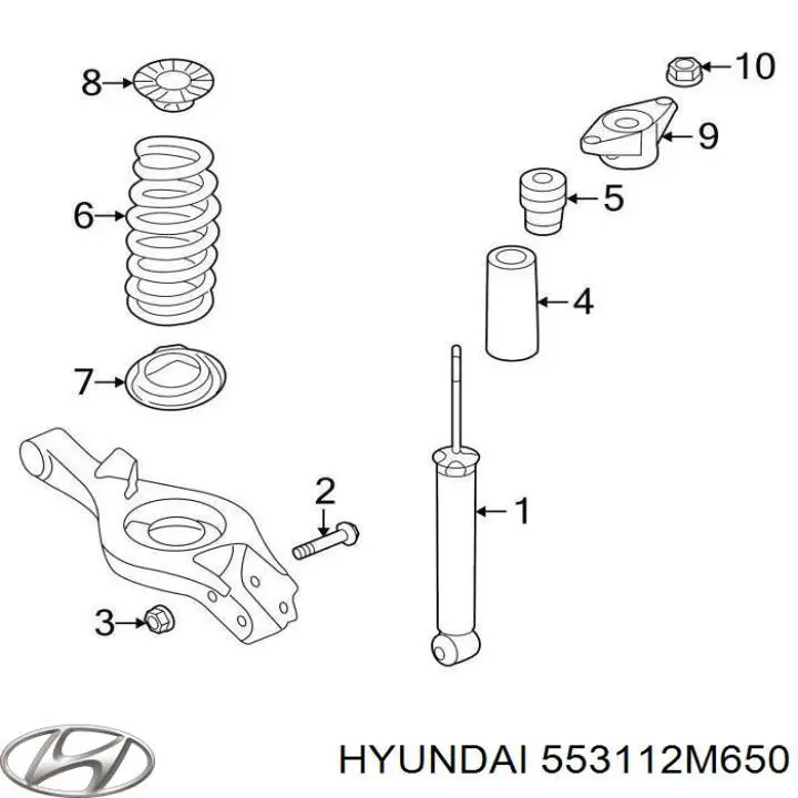 Amortiguador trasero Hyundai/Kia 553112M650 precio, desde 128,67 EUR