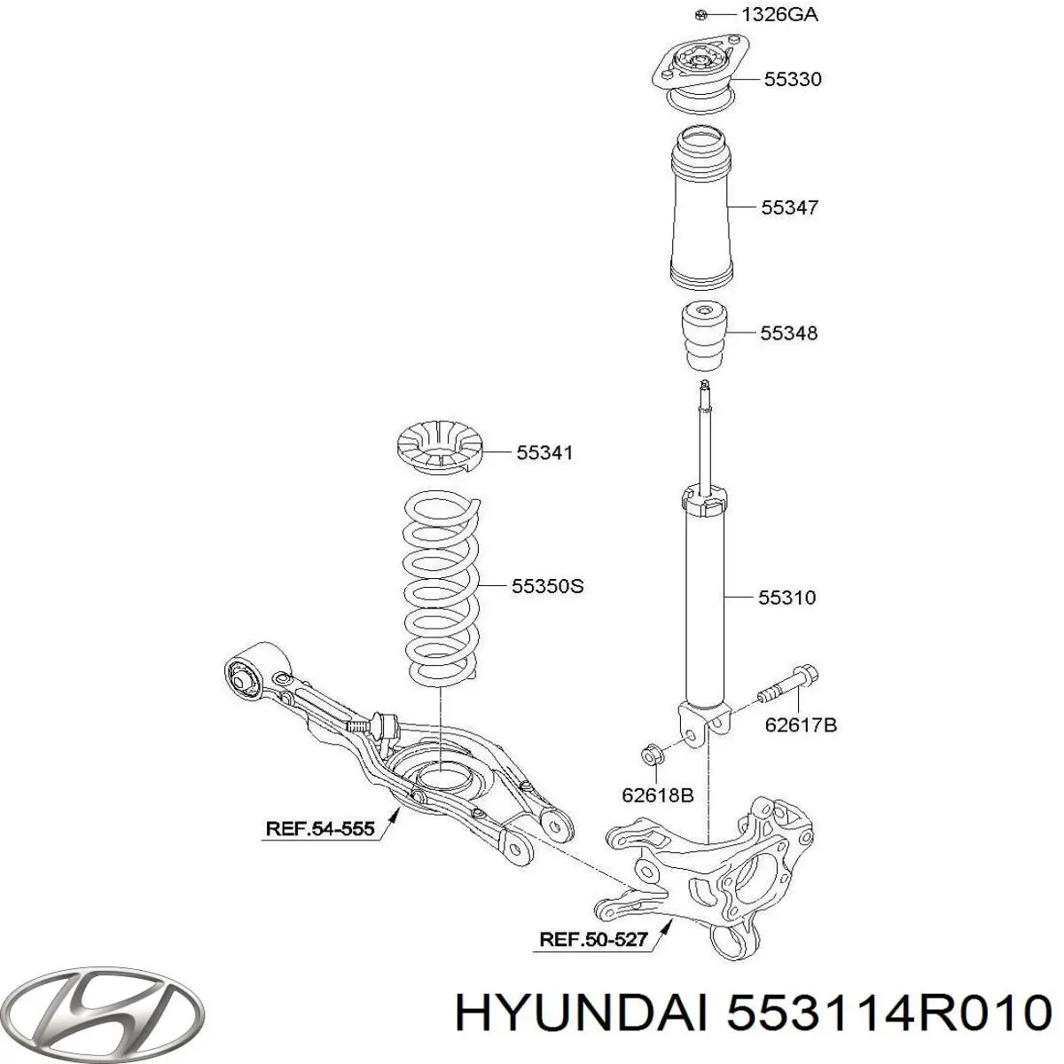553114R010 Hyundai/Kia amortiguador trasero