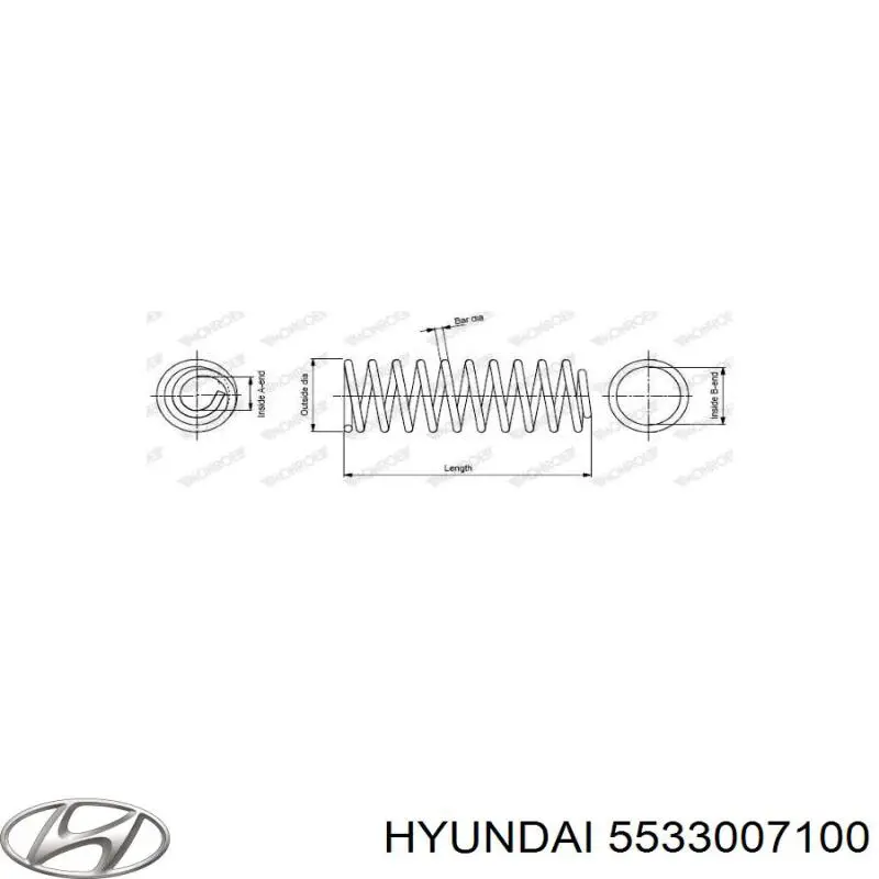 Muelle de suspensión Hyundai/Kia 5533007100