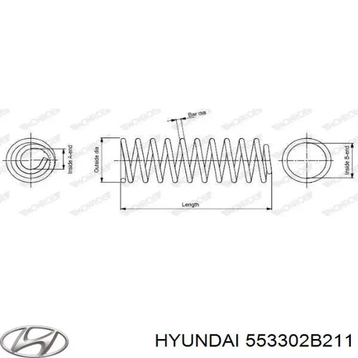Comprar 553302B211 Hyundai/Kia Muelle de eje trasero