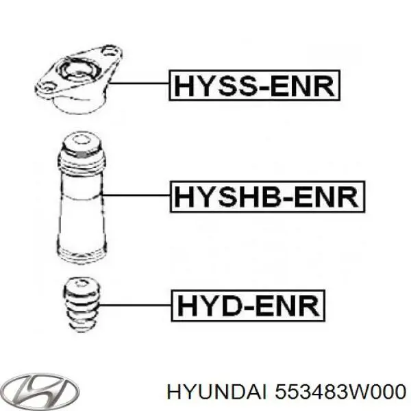 553483W000 Hyundai/Kia almohadilla de tope, suspensión trasera