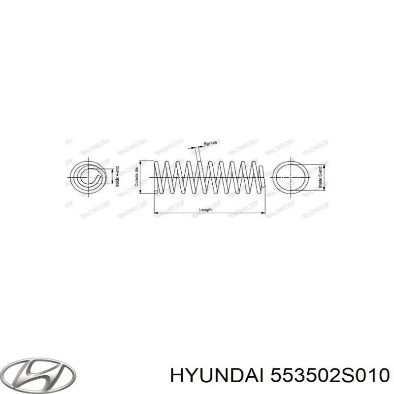 553502S010 Hyundai/Kia muelle de suspensión eje trasero