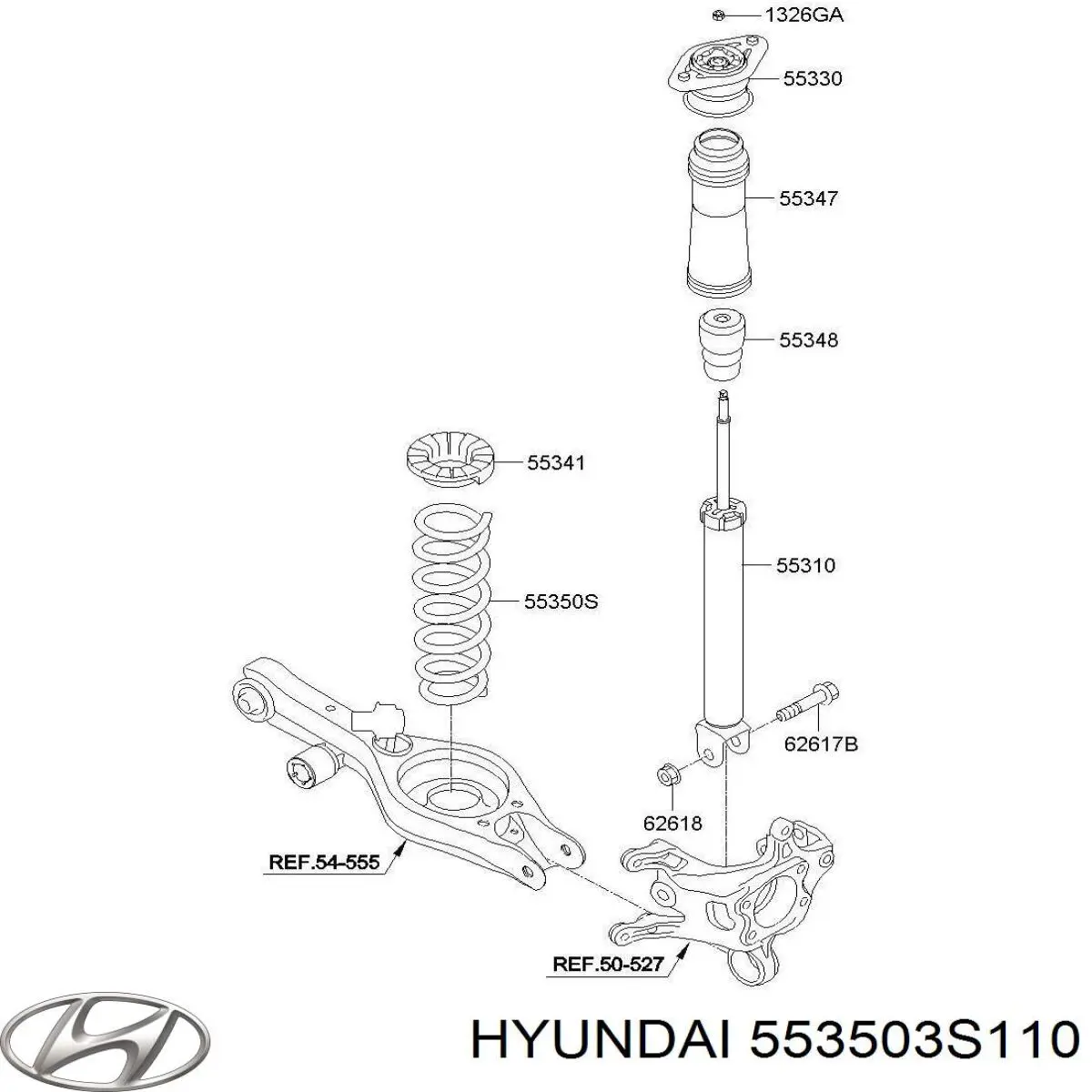 Muelle de suspensión eje trasero para Hyundai Sonata (YF)