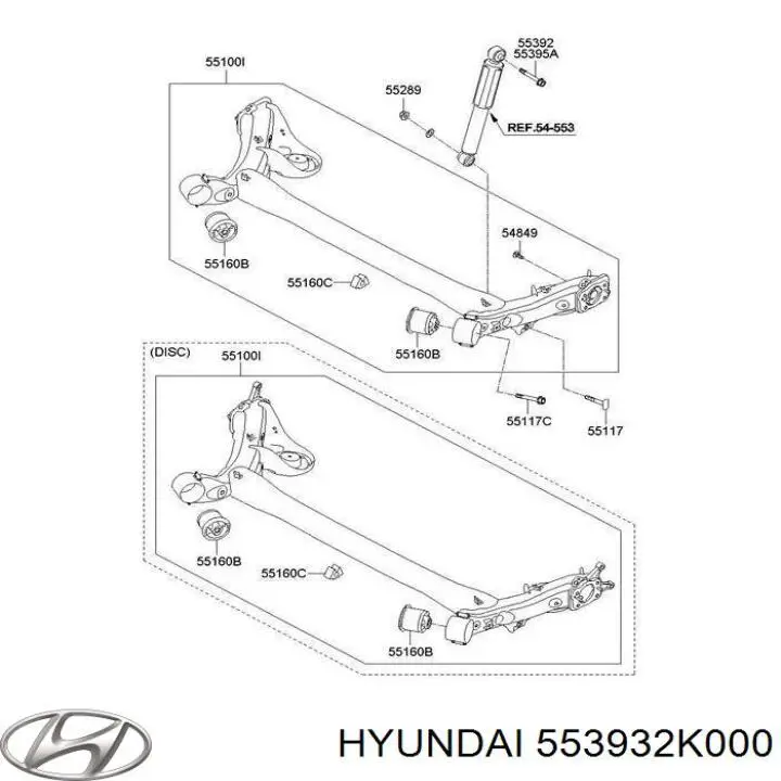 Tornillo de montaje del amortiguador trasero Hyundai/Kia 553932K000 precio, desde 19,33 EUR