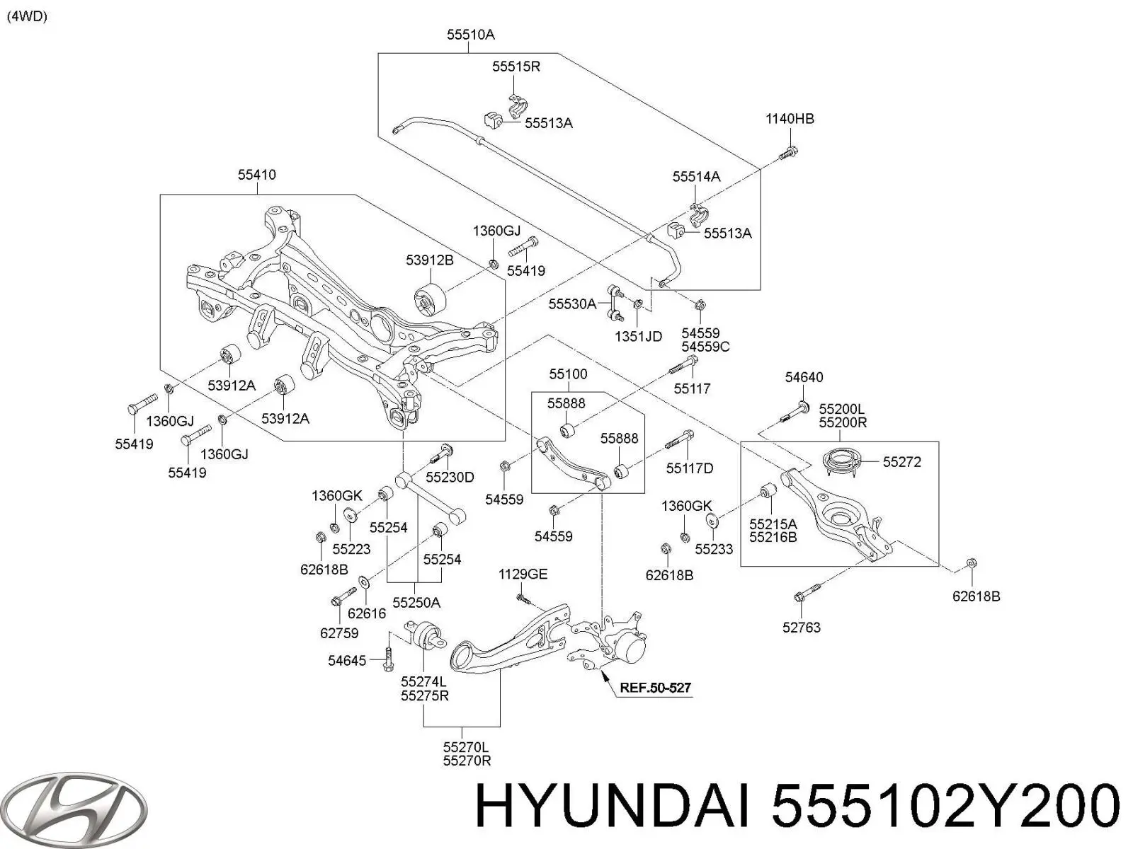 555102Y200 Hyundai/Kia Estabilizador trasero