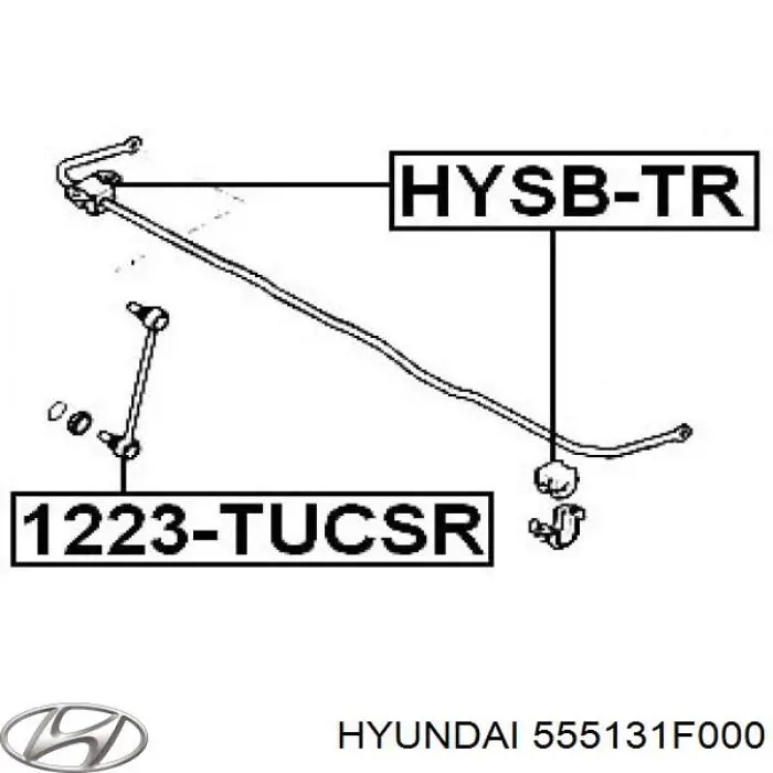 555131F000 Hyundai/Kia casquillo de barra estabilizadora trasera
