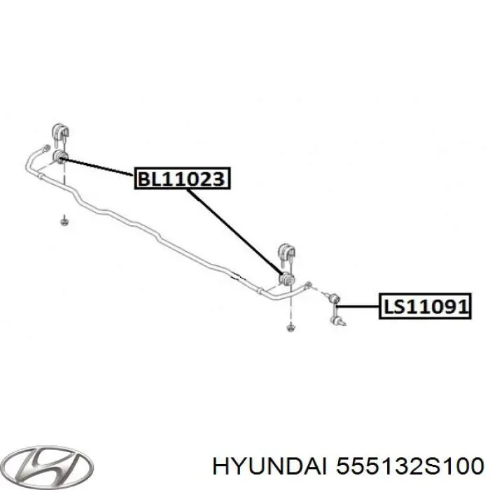 555132S100 Hyundai/Kia Buje de barra estabilizadora trasera