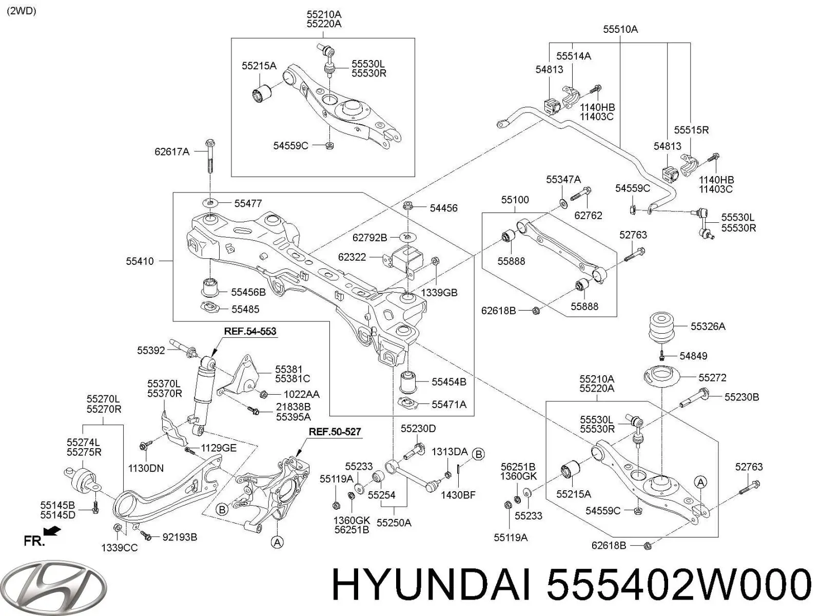 Comprar 555402W000 Hyundai/Kia Bieleta estabilizadora trasera derecha