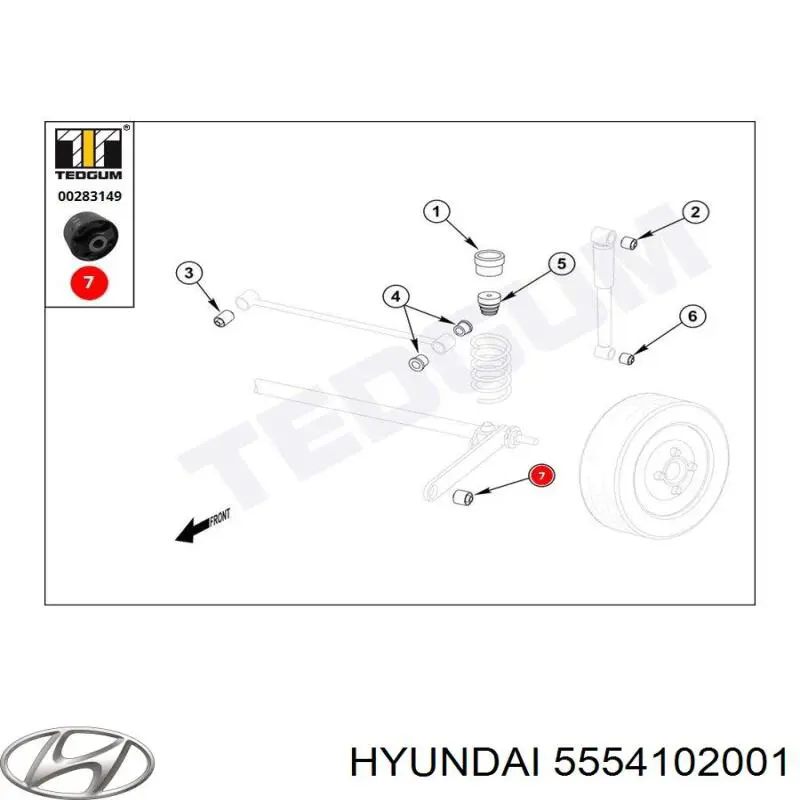5554102001 Hyundai/Kia suspensión, cuerpo del eje trasero