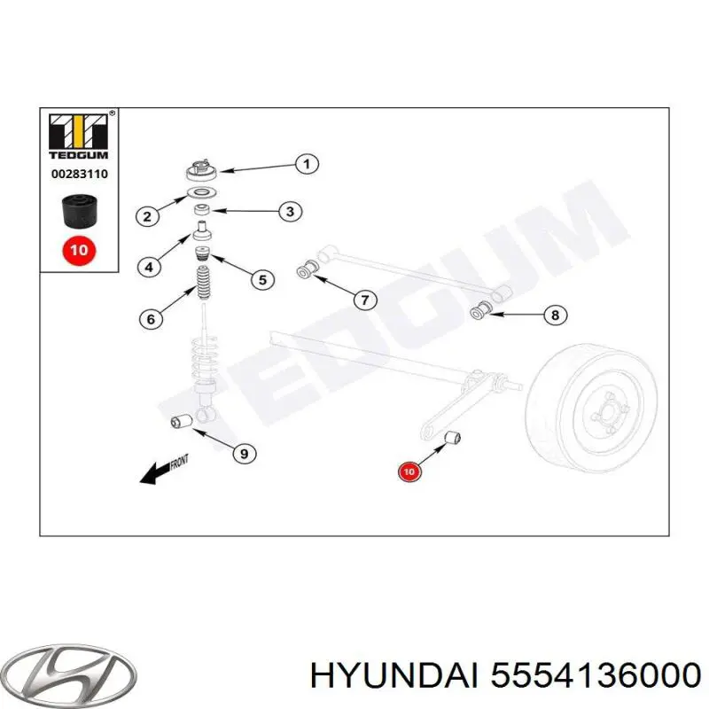 5554136000 Hyundai/Kia Silentblock del puente trasero