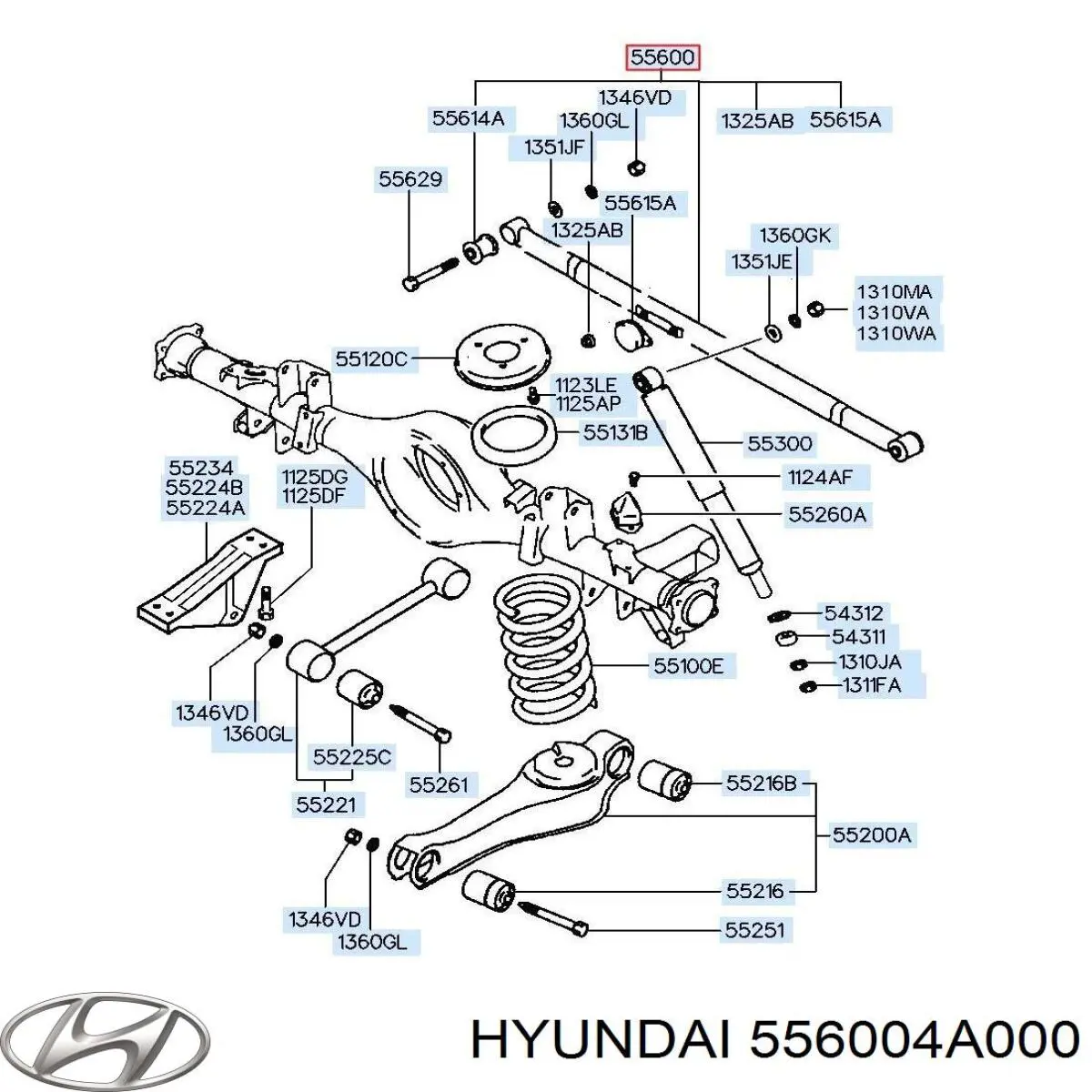 Barra oscilante, suspensión de ruedas, eje trasero para Hyundai H-1 STAREX 