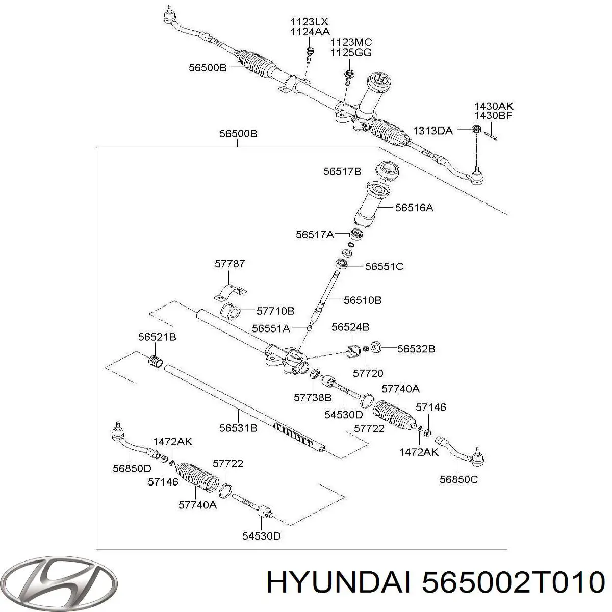 565003Q100 Hyundai/Kia cremallera de dirección