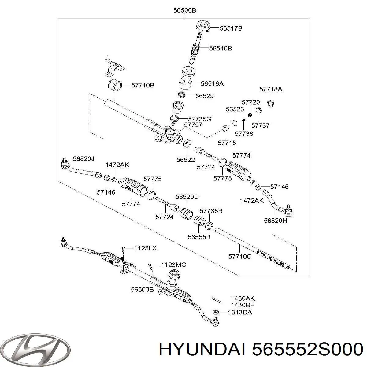 Comprar 565552S000 Hyundai/Kia Casquillo del eje de la cremallera de dirección