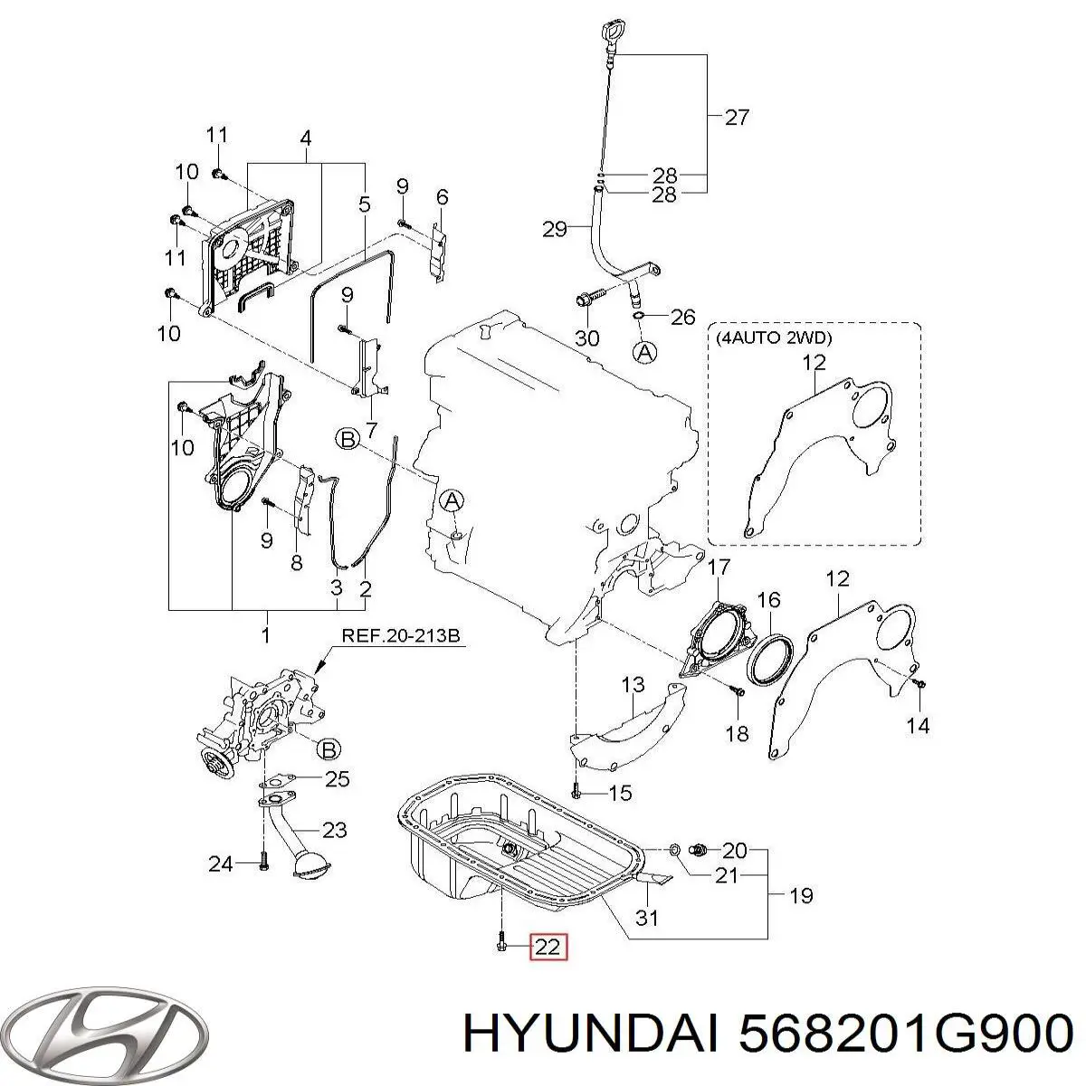 568201G900 Hyundai/Kia Rótula de dirección