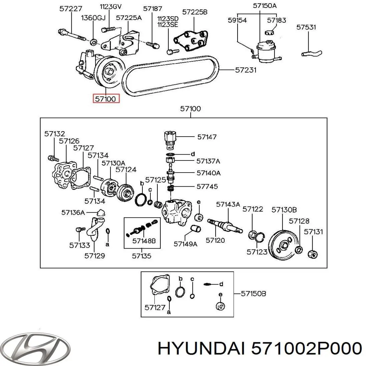 571002P000 Hyundai/Kia bomba hidráulica de dirección
