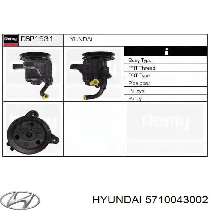 Bomba de dirección asistida Hyundai H100 P