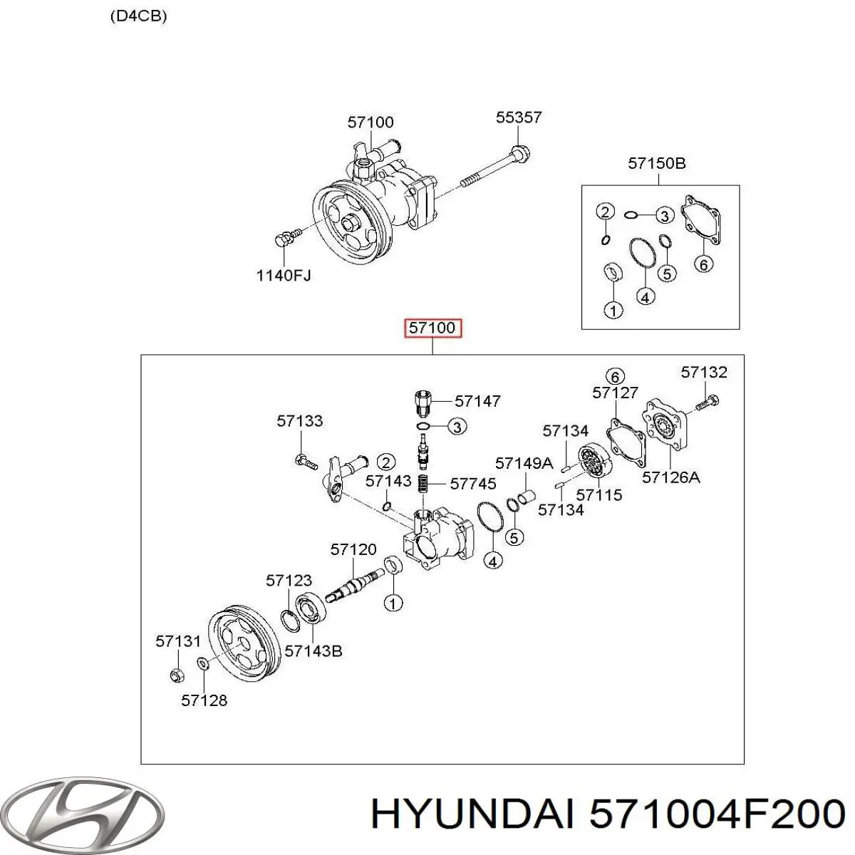 Comprar 571004F200 Hyundai/Kia Bomba servodireccion