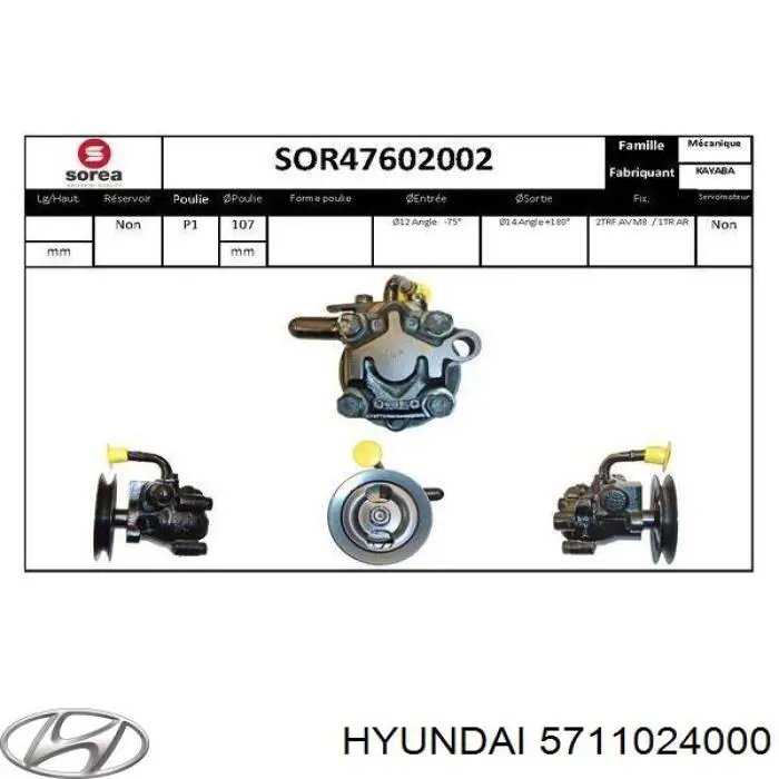 Bomba de dirección asistida Hyundai Pony 