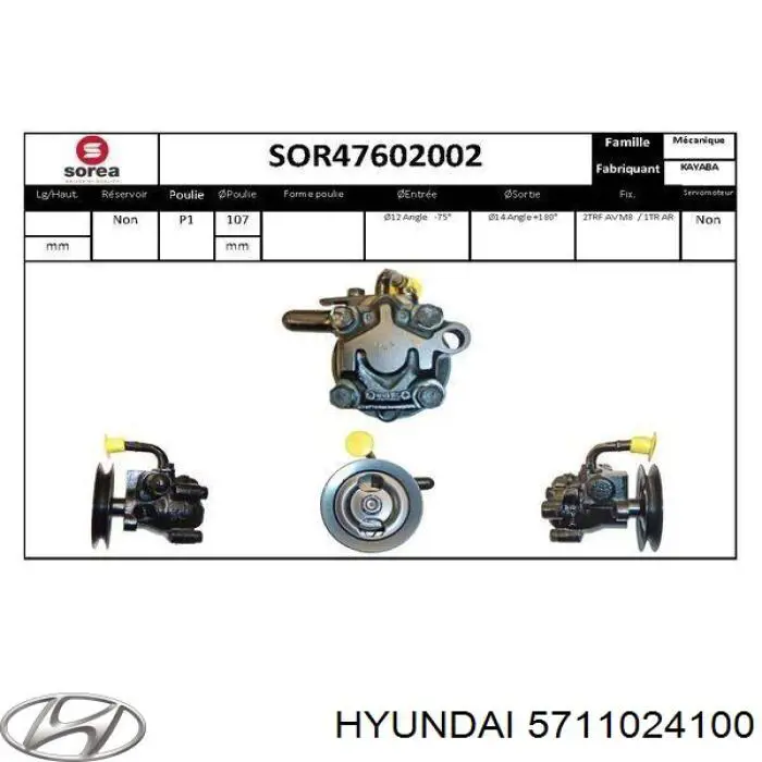 5711024100 Hyundai/Kia bomba hidráulica de dirección