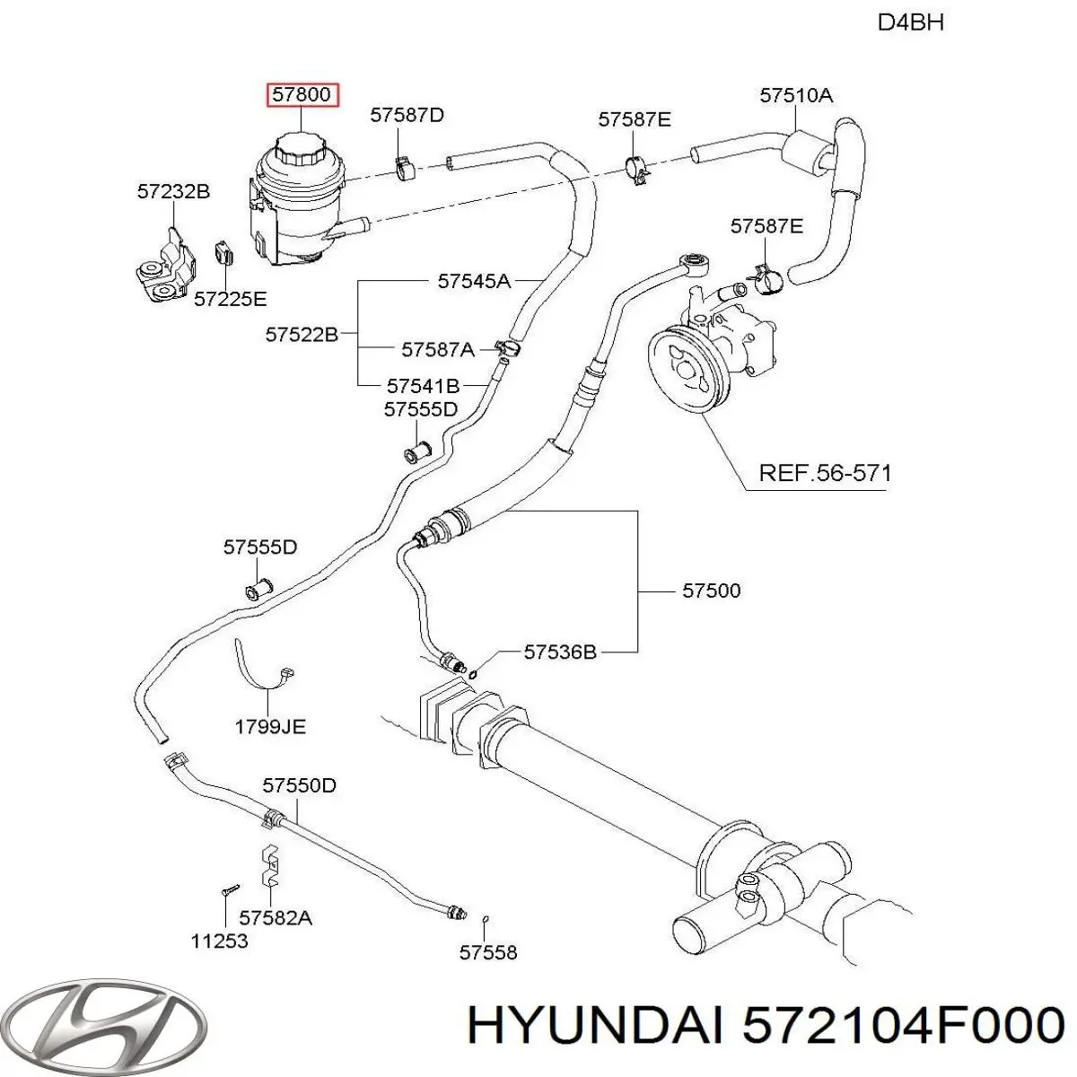 Depósito de bomba de dirección hidráulica para Hyundai H100 