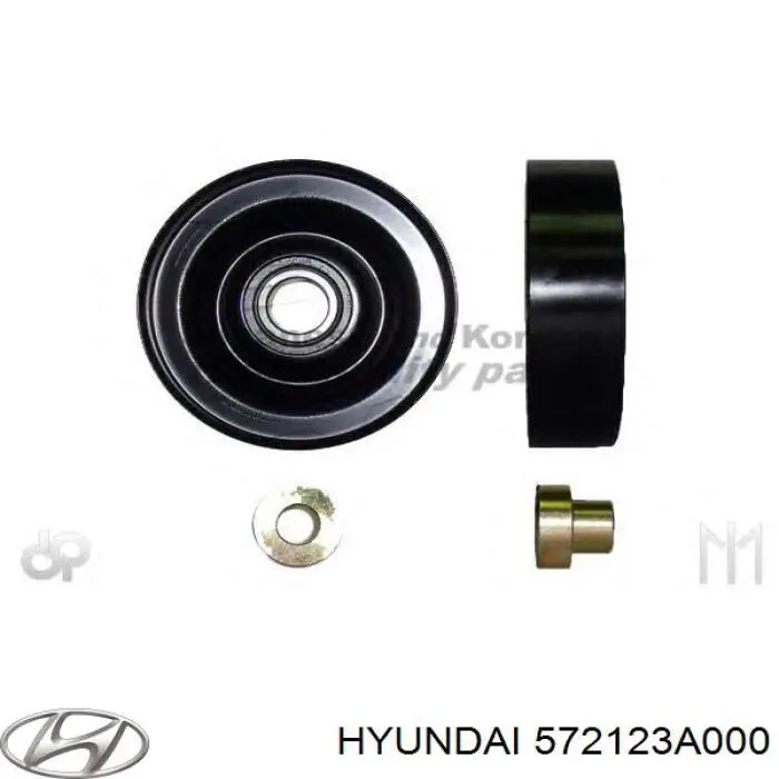 Comprar 572123A000 Hyundai/Kia Polea tensora, correa poli V