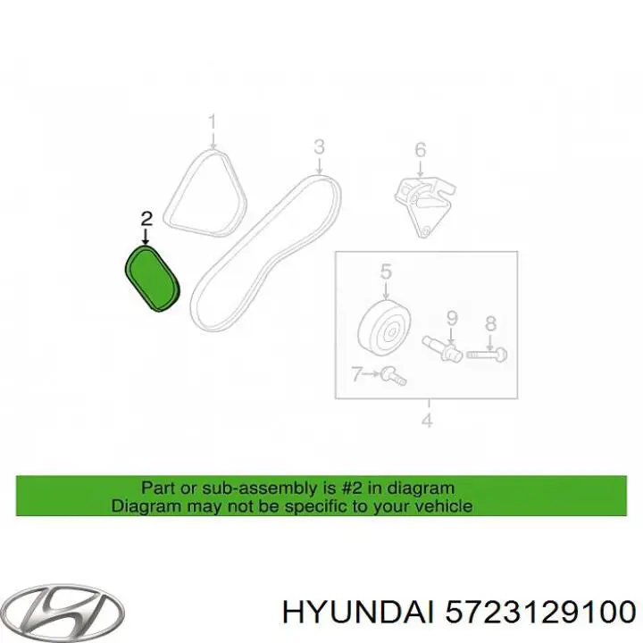 Correa de alternador 5723129100 Hyundai/Kia