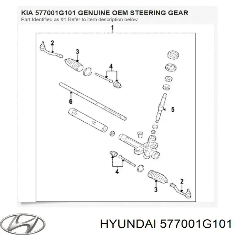 Comprar 577001G101 Hyundai/Kia Cremallera