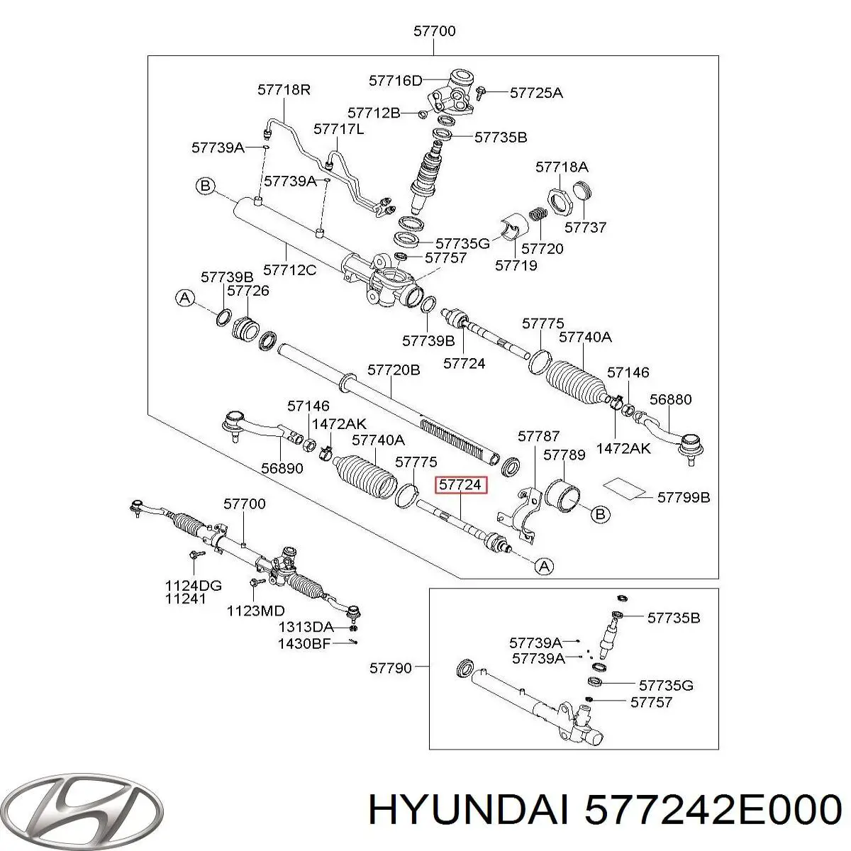 Barra de acoplamiento 577242E000 Hyundai/Kia