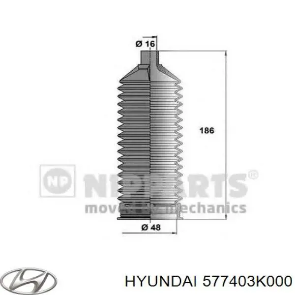 Guardapolvo de dirección Hyundai/Kia 577403K000 precio, desde 15,05 EUR